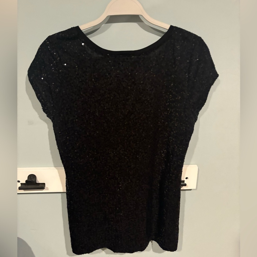 Women's Holiday Sequence Short Sleeve Top - INC International Concepts -Size M - Picture 11 of 11